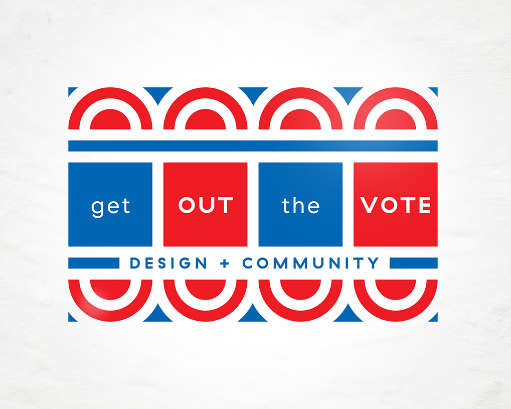 AIGA Cleveland Get out the Vote, Design + Community Logo